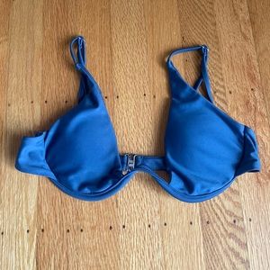 Blueish grey swimsuit underwire top, worn a few times